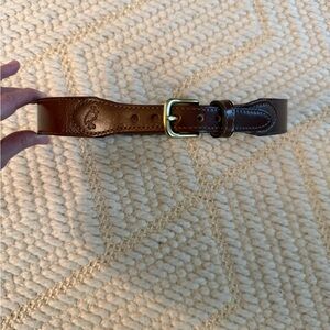 The Beaufort Bonnet Company Brown Leather Belt with Silver Buckle